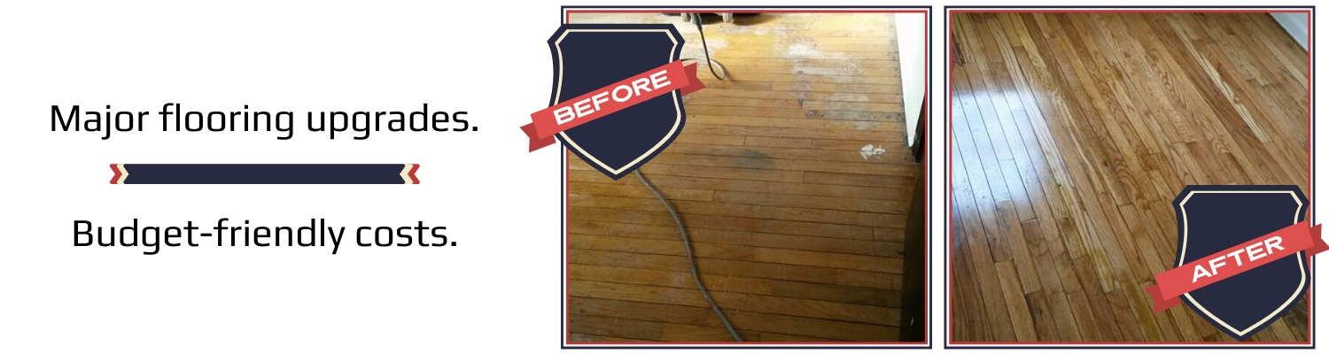 Hardwood floor refinishing before and after